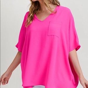 NWT Summer Pink, Dolman shelves, loose fit